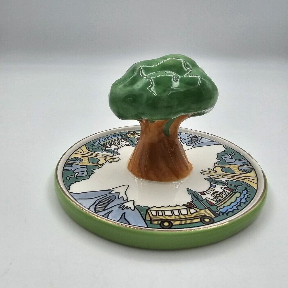 Disney Parks Animal Kingdom Tree of Life Trinket Dish Tray Ceramic Green 3.25 in - Picture 4 of 8